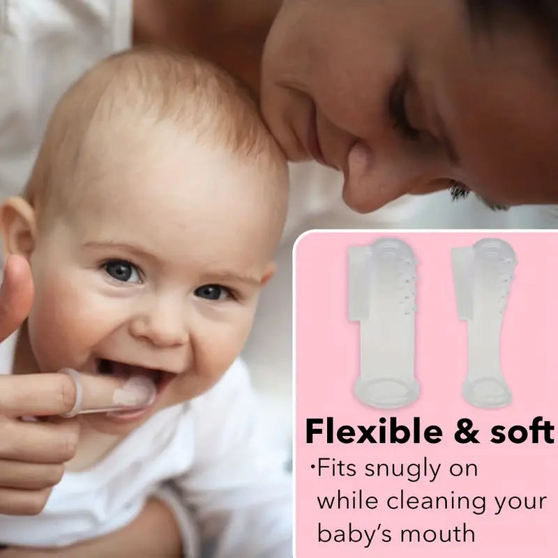 Soft Baby Toothbrush for Teething and Cleaning - Blue or White